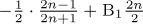 -((2n-1)/(2n+1))+B_1(2n/2)